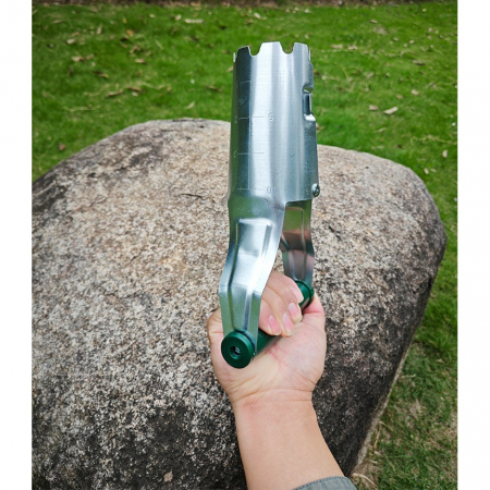 Transplantator Agricol Cilindric, , din Otel si Plastic, 6 cm Diametru, cu Maner Flexibil, 23 x 6 x 13 cm, Verde [8]