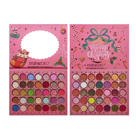 Trusa de Machiaj, KEVIN & COCO, Snowy Christmas, 70 culori, 22.5 x 17 x 2 cm, Multicolor [6]