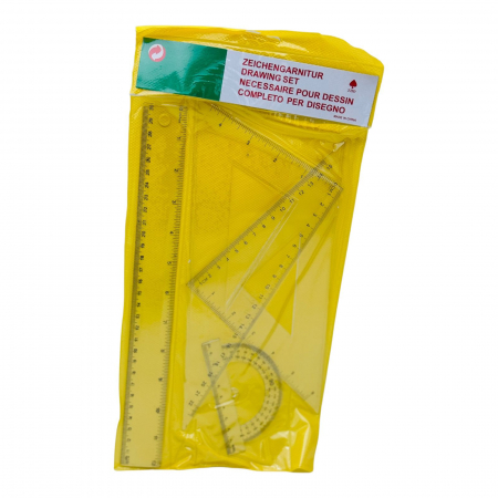 Trusa geometrie din PVC, 30cm – set complet pentru masuratori precise si uz scolar,  [1]
