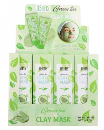 USHAS Green Tea Clay Mask – Mască cu Argilă și Ceai Verde pentru Curățare Profundă și Revitalizarea Pielii, 80g  [1]