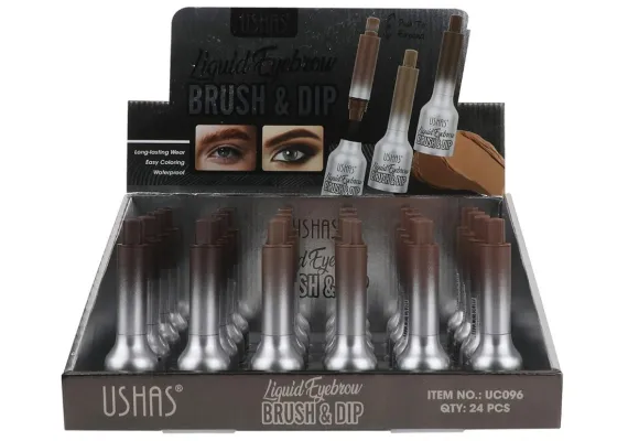 Ingrijire personala si cosmetice Engros - USHAS Liquid Eyebrow Brush & Dip – Lichid pentru Sprâncene cu Pensulă Preciză pentru Contur și Definire Perfectă, 1.5g 