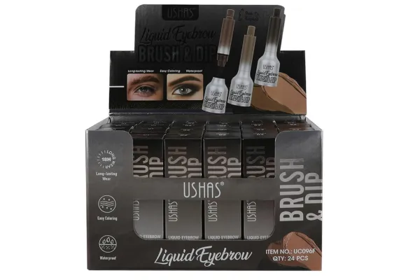 Ingrijire personala si cosmetice Engros - USHAS Liquid Eyebrow Brush & Dip – Lichid pentru Sprâncene cu Pensulă Preciză pentru Definire și Formă Perfectă, 1.5g 