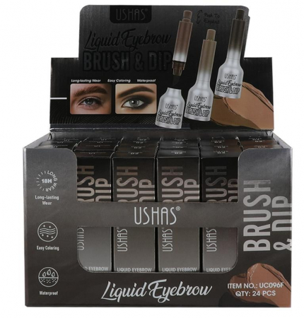 USHAS Liquid Eyebrow Brush & Dip – Lichid pentru Sprâncene cu Pensulă Preciză pentru Definire și Formă Perfectă, 1.5g  [1]