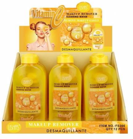 USHAS Make-Up Remover Cleansing Water Vitamin C – Demachiant cu Vitamina C pentru Curățare și Hidratare, 210ml  [1]