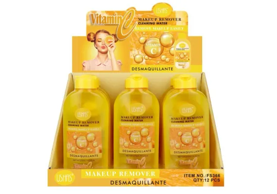Ingrijire personala si cosmetice Engros - USHAS Make-Up Remover Cleansing Water Vitamin C – Demachiant cu Vitamina C pentru Curățare și Hidratare, 210ml 