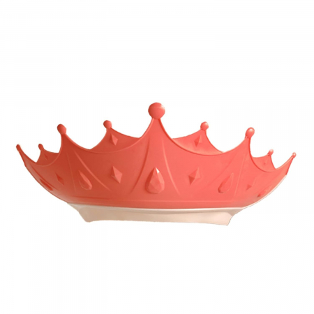 Articole pentru Casa Engros - Viziera de Protectie Baie Pentru Copii, Fippy, Model Coroana, Dimensiune ajustabila, Durabil, Usor de curatat, Impotriva Samponului, pentru Ochi si Urechi, TPE+PP, 15x13 cm, Rosu