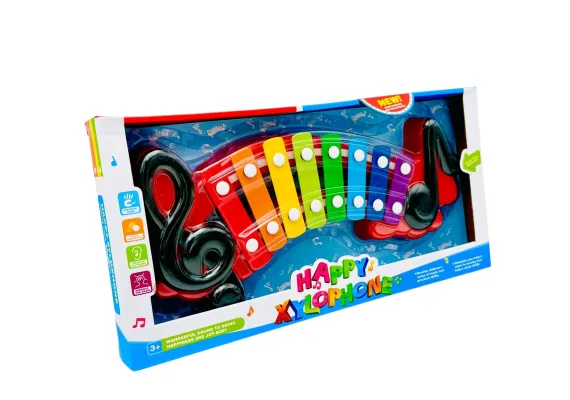 Articole pentru copii Engros - Xilofon de jucărie, Happy Xylophone, multicolor, 37×19×4cm, +3ani,  