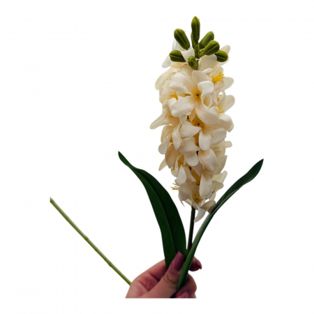 Zambila artificiala  extra-bogata 30 flori si 9 boboci, calitate superioara, 77cm, crem,   [3]