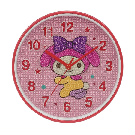 Jocuri si Jucarii - Ceas de Perete Roz cu Personaj Dragalas pentru Copii – Decor si DIY cu Pietre