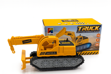 Jucarii interactive - Excavator Jucarie 16x10 cm cu Baterii – Lumini, Sunete si Miscare, Utilaj Constructii pentru Copii