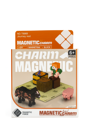 Jocuri de constructie si puzzle-uri - Set Magnetic Blocuri – Journey Rest, 26 Piese, 17 x 13 cm