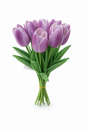 Idei de Cadouri - Set 10 lalele artificiale mov elegant soft touch fir individual 33cm