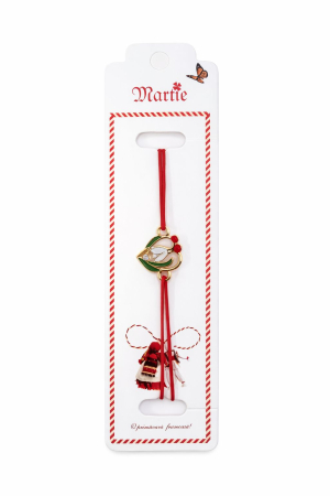 Bratara Martisor - Set 24 Bratari Martisor cu Inimioara si Ghiocel, Snur Rosu Elastic, 12x3 cm