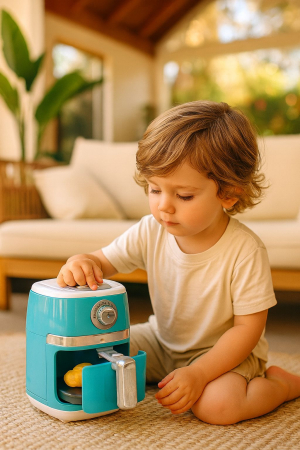 Jucarii de rol, Scule si unelte - FRITEUZA AIR FRYER JUCARIE CU ACCESORII MY HOME, 23x20x17cm