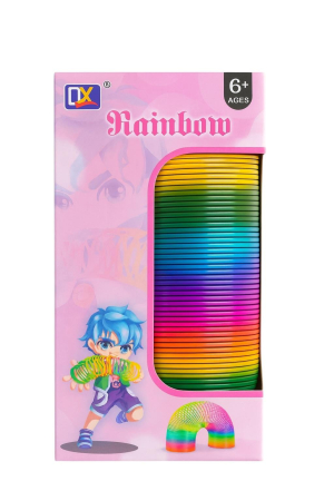 Jucarii antistres si senzoriale - Spring Rainbow Mare 15.5cm – Jucarie Flexibila Colorata pentru Copii