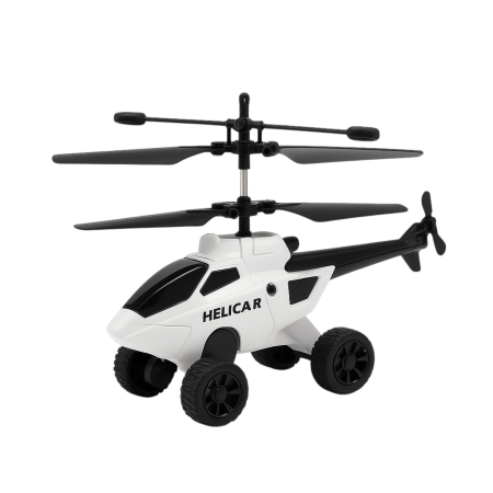 Jucarii cu radio control - Elicopter si Masina 2 in 1 cu Telecomanda, Model Heli-Car, Jucarie Interactiva 14+ Ani