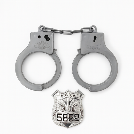 Jucarii de rol, Scule si unelte - Set Catuse Jucarie cu Insigna Politie – 16x16 cm