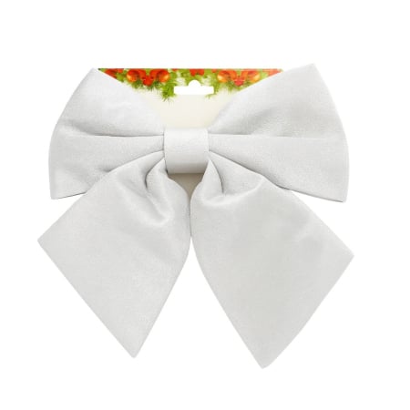 Decoratiuni si ornamente de Craciun - Fundita decor alba Craciun, mare, material textil, ornament pentru brad si decoratiuni, 24x20cm