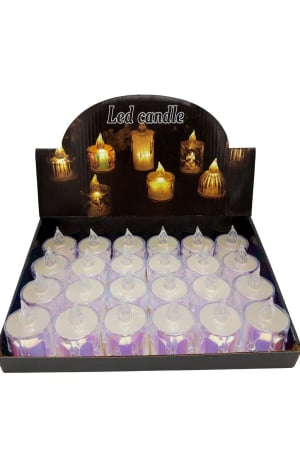 Articole pentru Craciun - Lumanare LED tip pastila cu efect flacara – lumina calda, 8cm