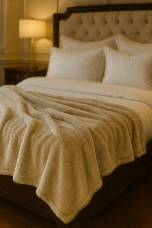 Paturi cocolino - Patura Cocolino crem 200x230 cm, pufoasa, groasa, 1 kg