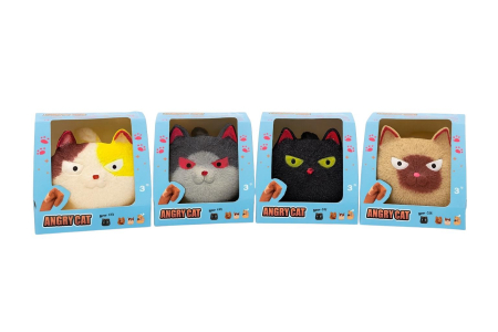 Jucarii antistres si senzoriale - Set 8 Jucarii Angry Cat – Pisici Amuzante Squooshy pentru Copii 3+