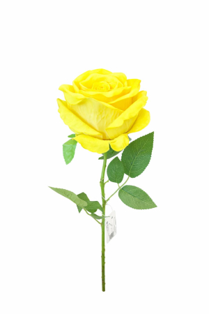 Flori Artificiale - Trandafir artificial galben cu petale catifea aspect natural elegant 50 cm