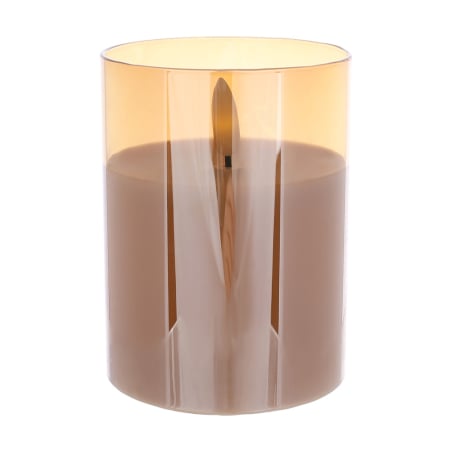 Decoratiuni si ornamente de Craciun - Lumanare decorativa in pahar auriu fumuriu – design elegant, ambient cald