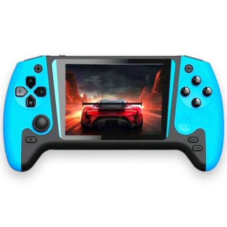 Console si aparate foto - Consola portabila Q21 retro cu ecran mare color si jocuri multiple culoare albastru, 17x10x6cm