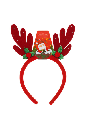 Decoratiuni si ornamente de Craciun - Bentita Craciun cu Cornite Decorate si Pompoane