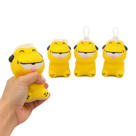 Jucarii antistres si senzoriale - Set 4 jucarii antistres pisica galbena – squishy moale, amuzant, pentru copii si adulti