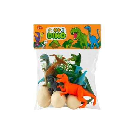 Figurine si animale plastic - Set Dinozauri cu Oua – Goc Dino – Pentru Copii 3+