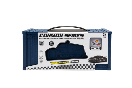 Vehicule, masinute, avioane, tancuri - Set Jucarie Camion – Convoy Series Container Car, 23x10 cm, pentru copii 3+