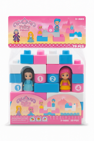 Jocuri de constructie si puzzle-uri - Set Constructie Castel cu Printese – Fairy Princess, 29 Piese, 29x26 cm, 3+