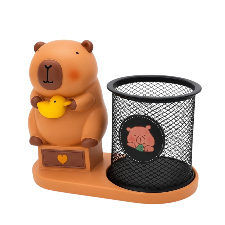 Jucarii Diverse - Suport Birou cu Ursulet, Suport Creioane si Mini Sertar, Decor Office si Școala