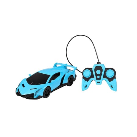 Jucarii cu radio control - Mașină sport albastră cu telecomandă cu fir, scara 1:18, Speed Racing 6+