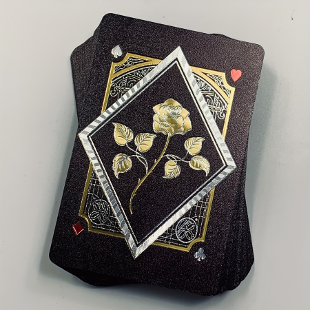 Jocuri Clasice - Set Carti de Joc Negre Premium cu Elemente Aurii, Luxury Black Gold Edition