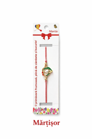 Bratara Martisor - Set 12 Bratari Martisor cu Lalea – Cadou 1 Martie pentru Femei, Simbol Primavara