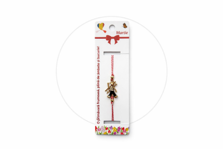 Bratara Martisor - Set 12 bratari martisor cu cosar cu scara, simbol noroc, snur reglabil alb-rosu