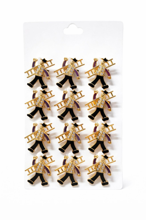 Brosa Martisor - Set 12 brose martisor cosar cu scara, simbol noroc si prosperitate, 15x9cm