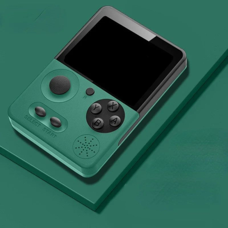 Console si aparate foto - Consola portabila retro T3, 500 jocuri, ecran 3 inch, verde, 13.5x9.5x5cm