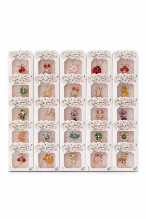 Martisoare - Set 50 Brose Martisor Metalice cu Snur Traditional, Modele Diverse, Ambalate Individual 6x1x5.5 cm