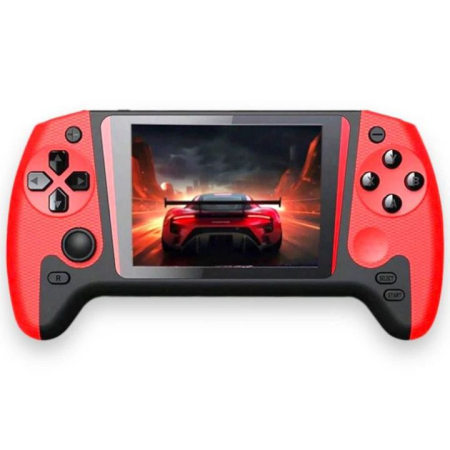 Console si aparate foto - Consola portabila Q21 retro cu ecran mare color si jocuri multiple culoare rosu-negru, 17x10x6cm