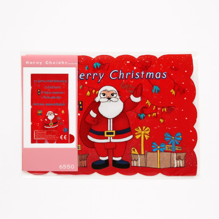Decoratiuni si ornamente de Craciun - Set naproane Craciun Merry Christmas cu Mos Craciun – model festiv, 45x30 cm
