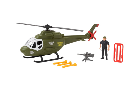 Vehicule, masinute, avioane, tancuri - Set elicopter militar cu soldat și accesorii Special Combat – jucărie de acțiune copii 3+