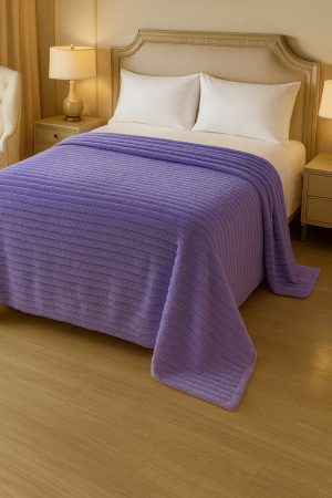 Paturi cocolino - Patura pufoasa ULTIMATE Sherpa, mov, super soft, groasa, 200x230cm