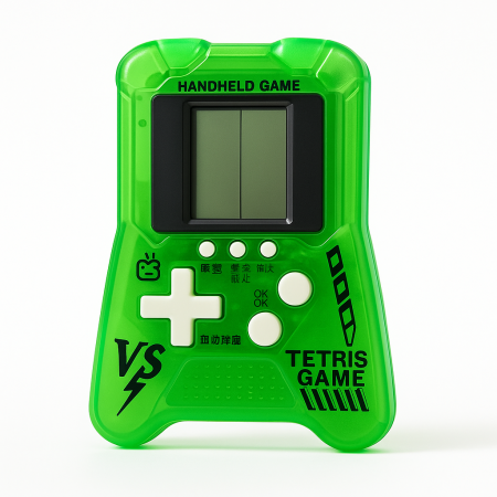 Jocuri si Jucarii - Mini Consola Jocuri Puzzle pentru Copii, Verde, Jocuri Clasice Tip Tetris, Portabila