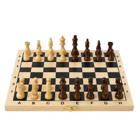 Jocuri Clasice - Set sah pliabil din lemn 30x14cm cu tabla tip servieta si piese clasice