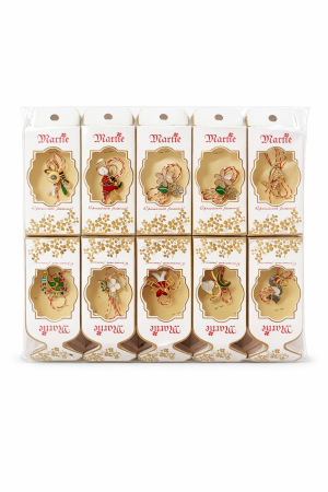 Martisoare - Set 30 brose martisor modele combinate, ambalaj individual elegant, 11.5x5cm