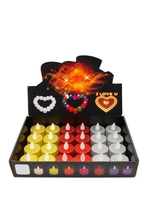 Decoratiuni luminoase de Craciun - Lumanare decorativa LED tip pastila, glitter, lumina calda, 4cm, baterii incluse