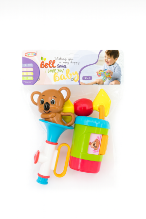 Jucarii bebelusi si de baie - Set Jucarii Zornaitoare pentru Bebelusi, 2 piese, 27x18.5 cm, Culori Vii, 3+ luni